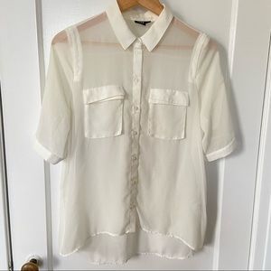 Mesh shirt w pocket - women size M